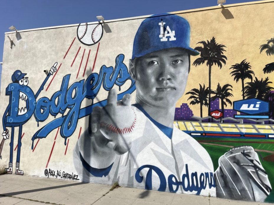 大谷翔平とムーキー・ベッツのドジャース壁画